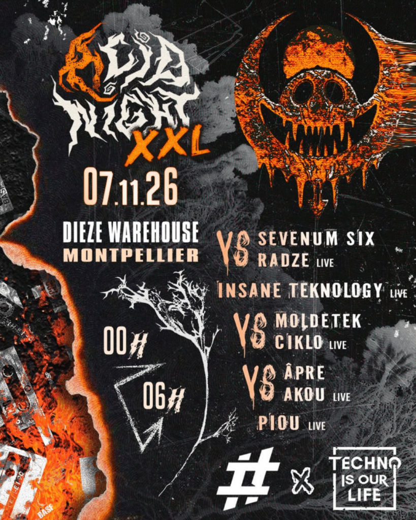 Acidnight XXL 100% live tekno Dieze Warehouse Montpellier November 2026